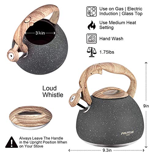 Poliviar Tea Kettle with Natural Stone Finish Poliviar Tea Kettle with Natural Stone Finish